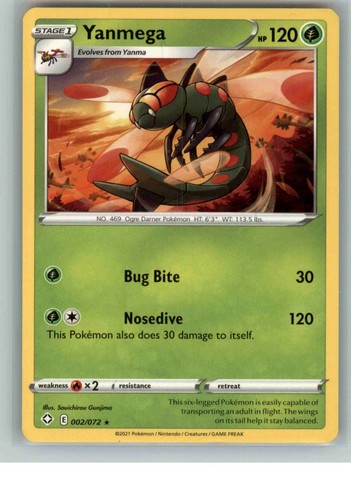 Yanmega 002 072 rare - rare, shining