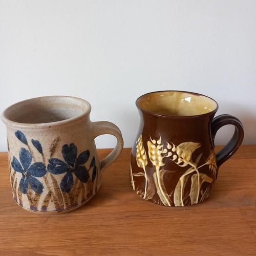 Studio pottery mugs - 2x,