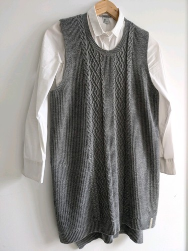 Brora grey cable knit vest - grey,