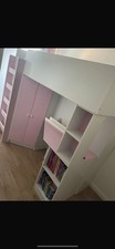 Cabin bed with desk, wardrobe