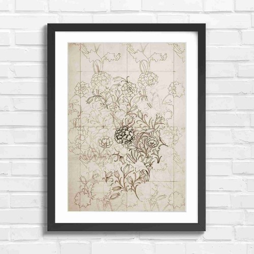 Art nouveau floral sketch - floral,