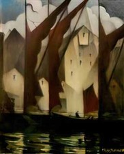 C R W Nevinson photo A4 thameside 1941