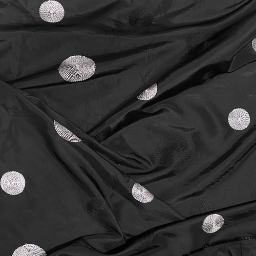 Silver spotty taffeta fabric - silver,