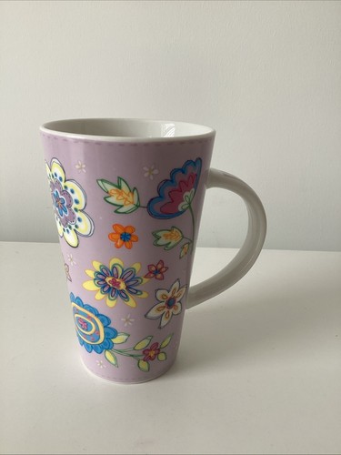 Lilac floral latte mug - floral,
