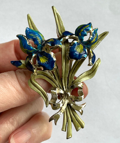 Vintage exquisite iris brooch - iris,