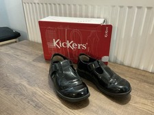 girls kickers school shoes patent black leather uk2 eu34 Vgc RRP £59  (23
