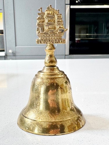 Vintage brass hms victory ship - brass,