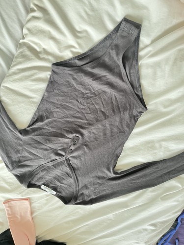 Dark grey button bodysuit - dark,