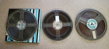 3 x 18cm 7 in reel to reel spools filled with tape UNTESTED 
