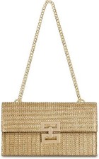 Womens Straw Clutch Handbag
