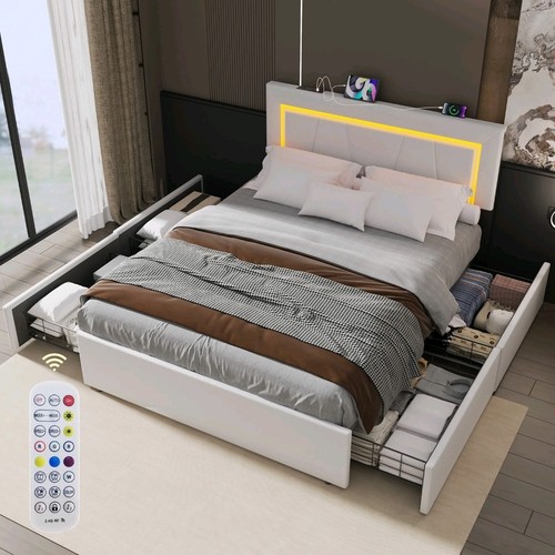 4ft6 storage upholstered bed - 4ft6,