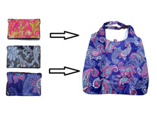 Foldable Shopping Reusable Bag Shopper Zip Up Purse Pouch Tote Handbag Fold Away