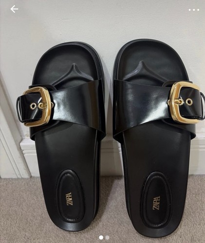 Zara black sandals size - black,