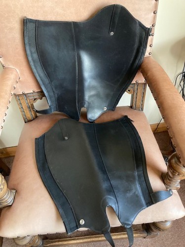Black leather gaiters half - leather,