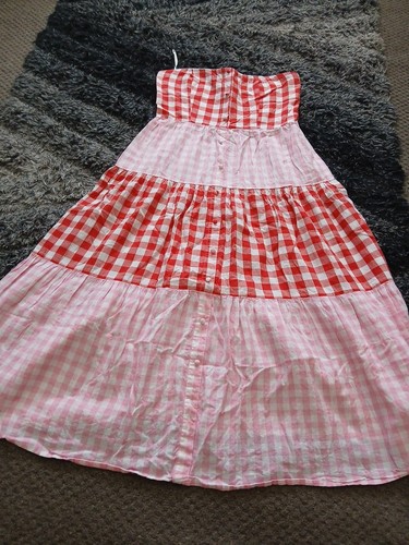 Ladies strapless gingham - ladies,