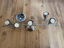 Brushed chrome 5 light ceiling spotlight