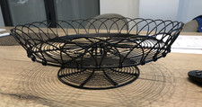 12" Black Wire & Metal Scroll Cake Dessert Stand Display Pedestal CHRISTMAS FOOD