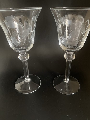 Etched wine glasses set 2 - wine,