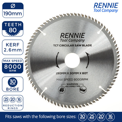190mm 80t tct circular - x, wood