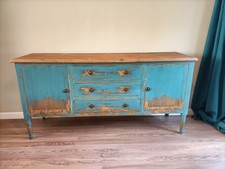 Distressed blue Modern Teak