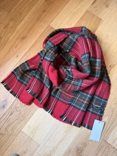 Zara red check wool blend - ,