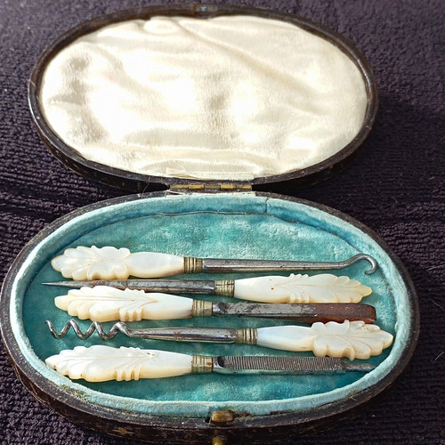 Antique mother pearl vanity - mother,