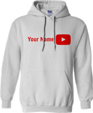 Custom Printed Personalised Youtube Hoodie add your name Youtuber Adult Kids