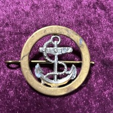 Vintage British Royal Navy Junior Rating Beret Badge & Pin Killick/Leading Hand