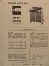 Ekco Model SRG607 Stereogram Record player receiver Service manual