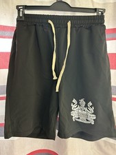 Aquascutum Large Crest Badge Inspired Fashion Shorts Black Medium Or Large