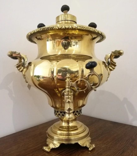 Russian antique brass samovar - brass,