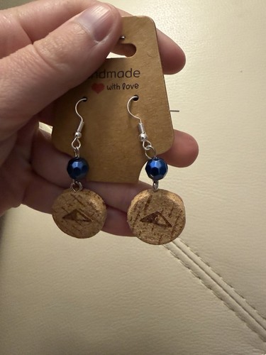 Blue bead dangle earrings - blue,