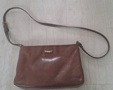 Vintage Tula Brown Tan Leather Shoulder Bag Cross Body Bag 