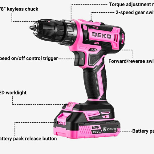 Deko dkcd20xl02p 20v cordless - deko,