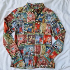 Oilily Quirky "Dolls House" Shirt W/Long Sleeves & Ribbed Cuffs Age 12 / 152 cms