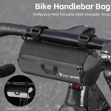 WEST BIKING Portable Reflective Bicycle Handlebar Bag Front Bag Shoulder Bag 1L