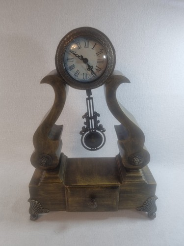 Ornate wooden mantel clock - mantel,