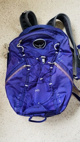 Osprey purple backpack hiking