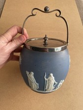 Wedgwood Dark Blue Biscuit Barrel 