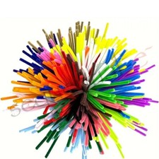 50 Pack Chenille Craft Stems Pipe Cleaners 30cm, x 6mm 12 Colours