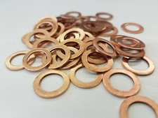 3/16", 1/4", 5/16", 3/8", 7/16" & 1/2" Solid sealing copper washers.