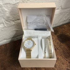 DMQ Diamonique gold tone