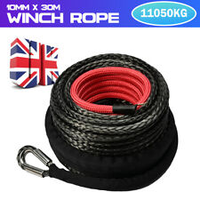 Winch Rope 10mm x 30m Synthetic Rope Tow Recovery 20500lbs for SUV 4x4 Offroad U