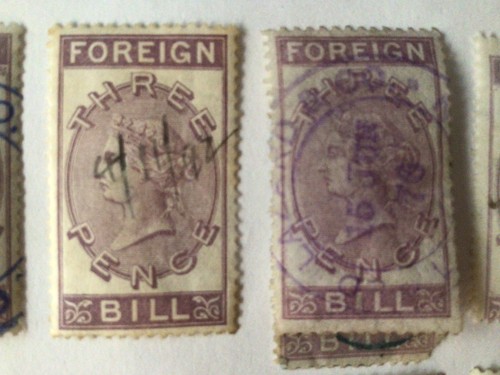 Revenue stamp off - qv, stamp(s)