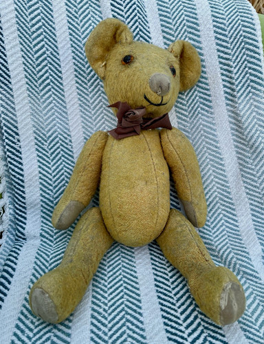 Vintage jointed teddy bear - jointed,