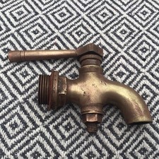 Antique Brass Tap Garden Sink Stables Basin Tank Old Keg Barrel Victorian Lever