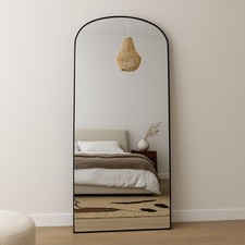 Mirror Large Full Length Wall Archtop Black Metal Frame Leaner Mirror 180 x 80cm