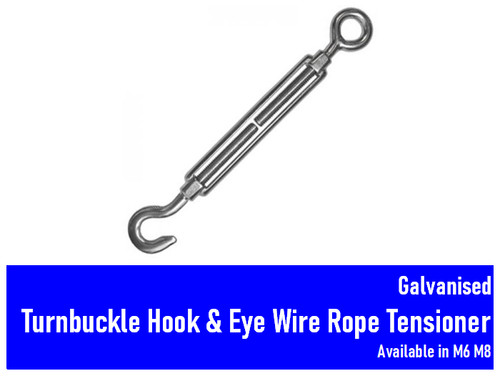 Galvanised turnbuckle hook - hook, &