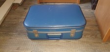 Pair of Vintage Blue Constellation Suitcase Set – Retro British Airways Style