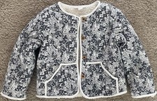 The little White Company Girls Floral Sherpa/fleece Lining Jacket, 12-18months